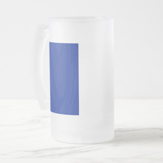 Caneca De Cerveja Vidro Jateado Fosco Glass Mug com pavilhão francês (Frente Esquerda)