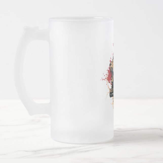 Caneca De Cerveja Vidro Jateado Fosco guilda (Esquerda)