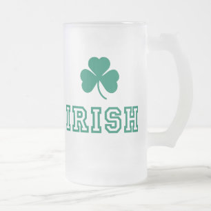 Caneca De Cerveja Vidro Jateado Fosco irlandês Mug