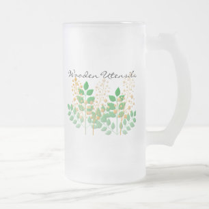 Caneca De Cerveja Vidro Jateado Fosco-Mug de Wooden