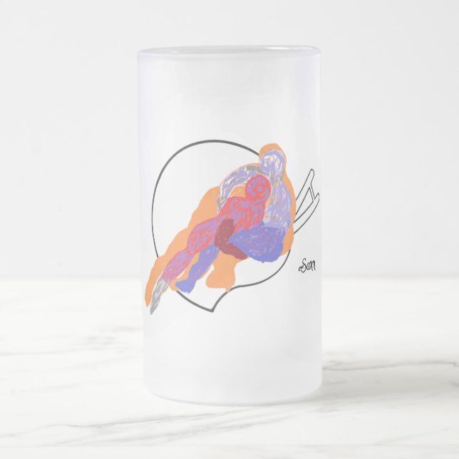 Caneca De Cerveja Vidro Jateado Fosco Mug: Ganhando (Centro)