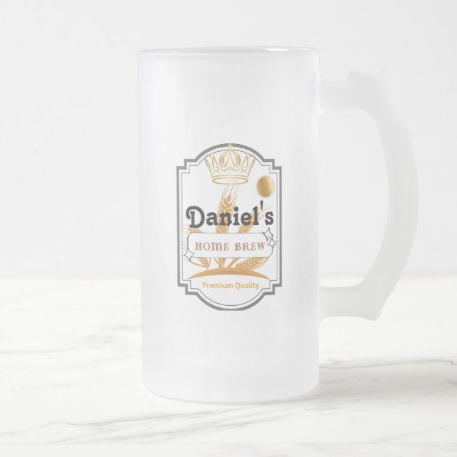 Caneca De Cerveja Vidro Jateado Fosco Personalizado (Direita)