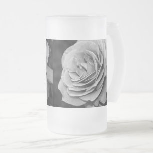 Caneca De Cerveja Vidro Jateado Fosco preto-e-branco - Tumba de vidro da cerveja