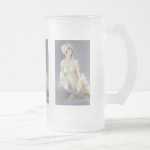 Caneca De Cerveja Vidro Jateado Fosco Siren Beer Mug