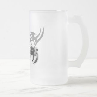 Caneca De Cerveja Vidro Jateado Fosco TRIBAL do LOGOTIPO 16 onças. Vidro de
