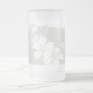 Caneca De Cerveja Vidro Jateado Fosco Vidro Mug com tema floral claro