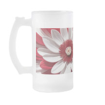 Fosco Vidro Mug Vermelho Branco Floral Design Arte