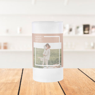 Caneca De Cerveja Vidro Jateado Foto da família moderna Agradecido Grateful