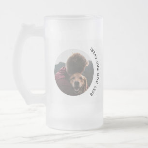 Caneca De Cerveja Vidro Jateado Foto personalizada do Ouro de melhor Pai de cachor