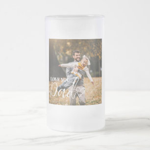Caneca De Cerveja Vidro Jateado Foto Personalizada Eu Amo Você Papai