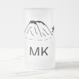 Caneca De Cerveja Vidro Jateado Fotografia de avião de viagem com monograma minima