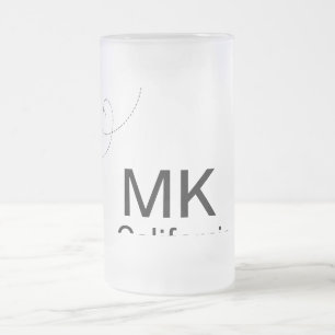 Caneca De Cerveja Vidro Jateado Fotografia de avião de viagem simples monograma ad