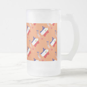 Caneca De Cerveja Vidro Jateado França France cia de fra taça