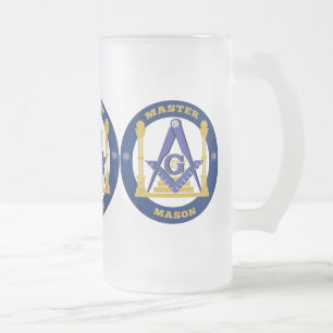 Caneca De Cerveja Vidro Jateado Freemason