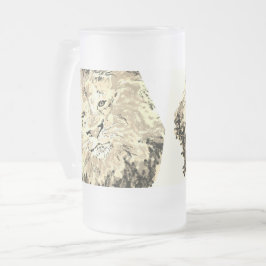 Caneca De Cerveja Vidro Jateado Frosted Beer Mug : king of The Jungle