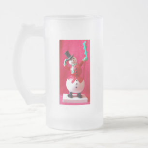 Caneca De Cerveja Vidro Jateado Frosty The Snowman