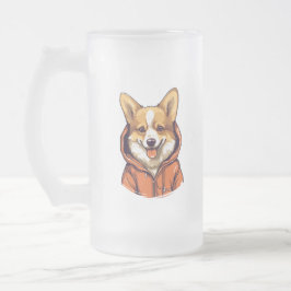 Caneca De Cerveja Vidro Jateado Funny Corgi Vestindo Hoodie