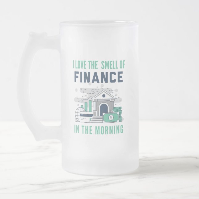 Caneca De Cerveja Vidro Jateado Funny Finance Mug Business Office Coworker Blue (Esquerda)