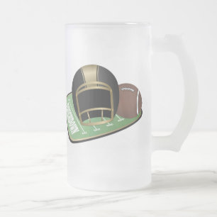 Caneca De Cerveja Vidro Jateado Futebol 2 Mug