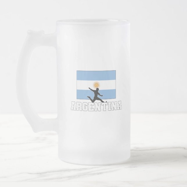 Caneca De Cerveja Vidro Jateado Futebol da Argentina - Vidro da seleção (Esquerda)