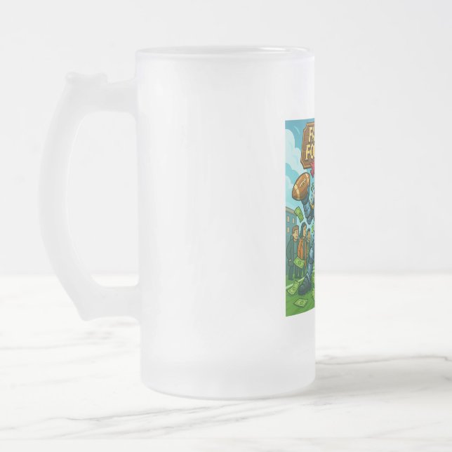 Caneca De Cerveja Vidro Jateado Futebol fantástico (Esquerda)