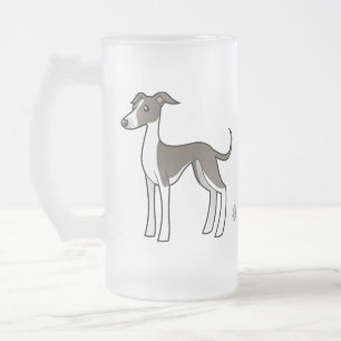 Caneca De Cerveja Vidro Jateado Galgo dos desenhos animados/Whippet/galgo italiano