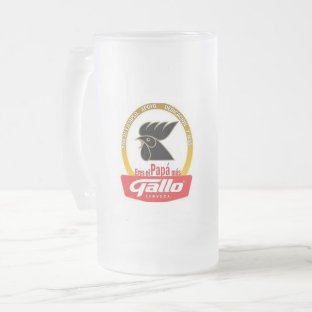 Caneca De Cerveja Vidro Jateado Galo de dias de os pais (Frente Esquerda)