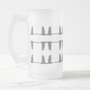 Caneca De Cerveja Vidro Jateado Gansos Greytone dos pássaros em vôo