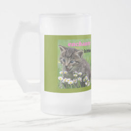 Caneca De Cerveja Vidro Jateado gatinho encantado