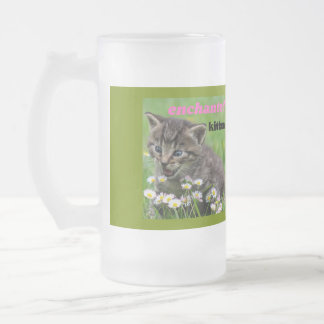 Caneca De Cerveja Vidro Jateado gatinho encantado