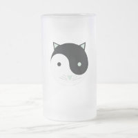 Gatinho Yin Yang com verde, preto e branco da Casa
