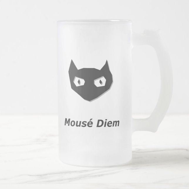 Caneca De Cerveja Vidro Jateado Gato Boo Mouse Diem (Direita)