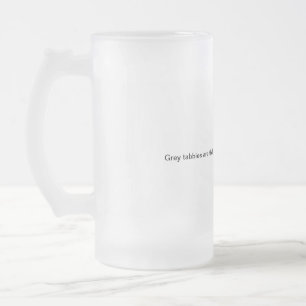 Caneca De Cerveja Vidro Jateado Gato de gato malhado cinzento