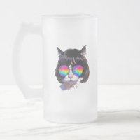 Gato de Peruca + Óculos de Sol (Pintura #1)