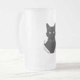 Caneca De Cerveja Vidro Jateado Gato Negro Encantado de Salem