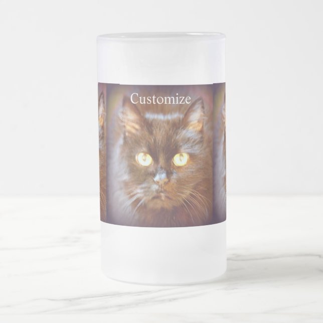 Caneca De Cerveja Vidro Jateado gato preto (Centro)