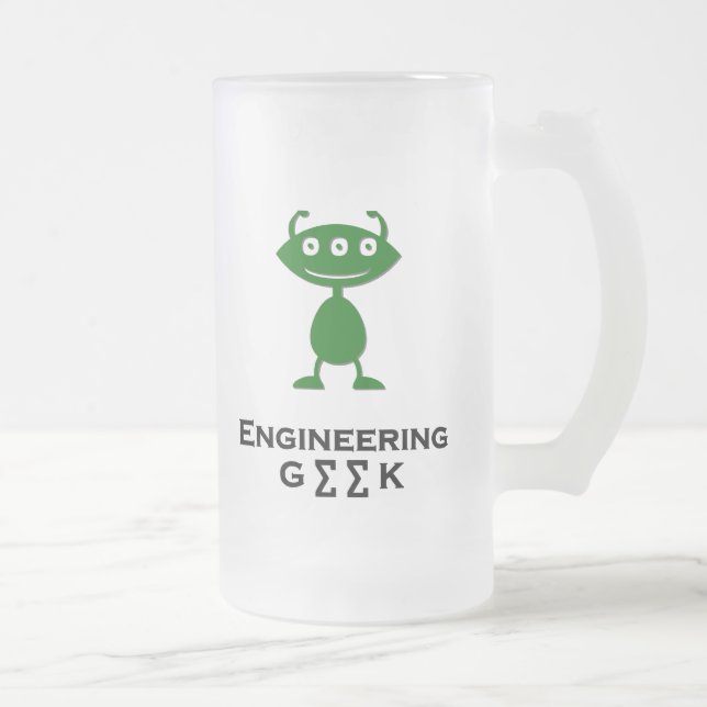Caneca De Cerveja Vidro Jateado Geek de engenharia triplo verde (Direita)