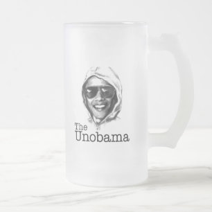 Caneca De Cerveja Vidro Jateado Gêmeo do mau de UnObama - de Obama Unabomber