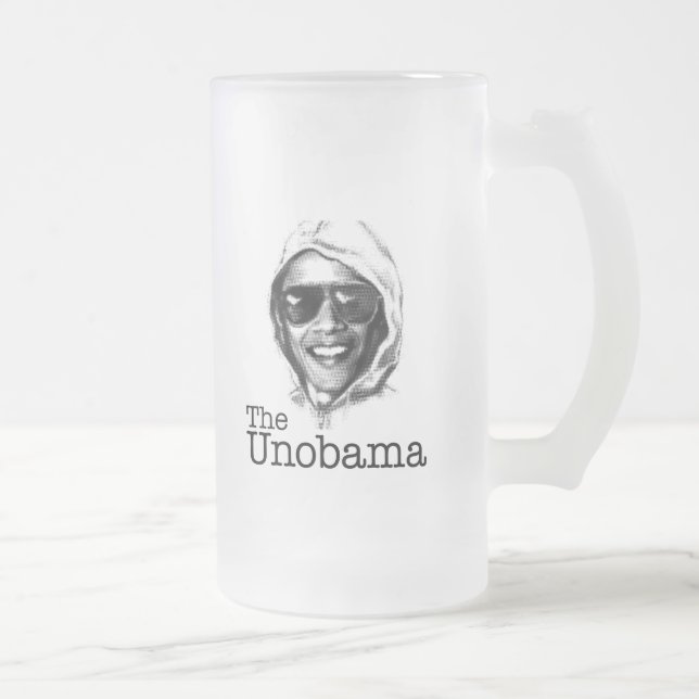 Caneca De Cerveja Vidro Jateado Gêmeo do mau de UnObama - de Obama Unabomber (Direita)