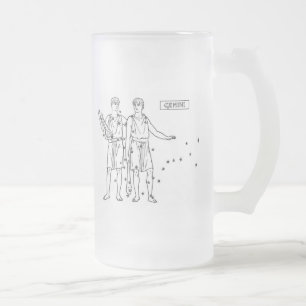Caneca De Cerveja Vidro Jateado Gemini