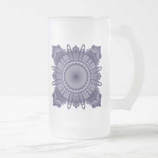 Caneca De Cerveja Vidro Jateado Geometria Sagrada (Direita)