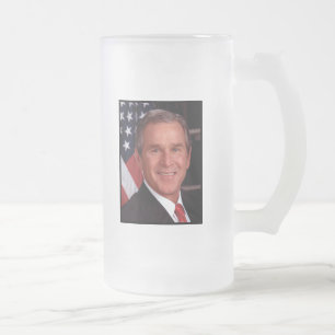 Caneca De Cerveja Vidro Jateado George W Bush