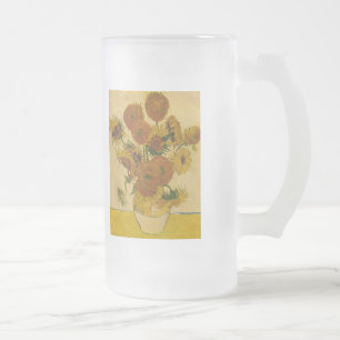 Caneca De Cerveja Vidro Jateado Girassóis de Vincent van Gogh, 1878