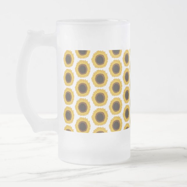 Caneca De Cerveja Vidro Jateado Girassol (Esquerda)