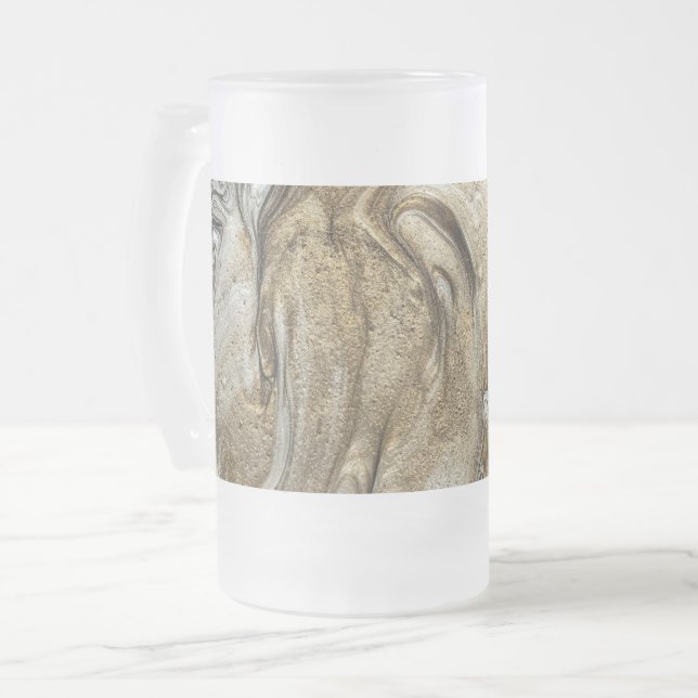 Caneca De Cerveja Vidro Jateado glamour 003 cores marrons líquidas (Frente Esquerda)