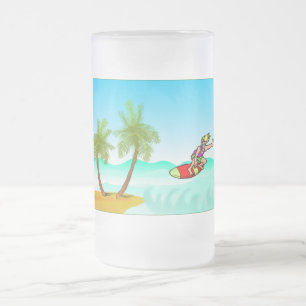 Caneca De Cerveja Vidro Jateado Gnarly Dude Fosco Mug