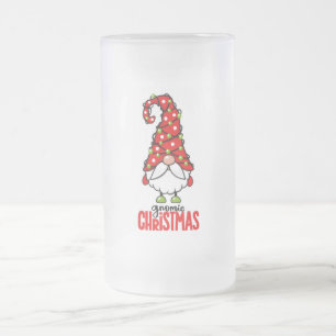 Caneca De Cerveja Vidro Jateado Gnomie Christmas