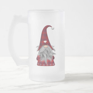 Caneca De Cerveja Vidro Jateado Gnomo do Elf de Natal