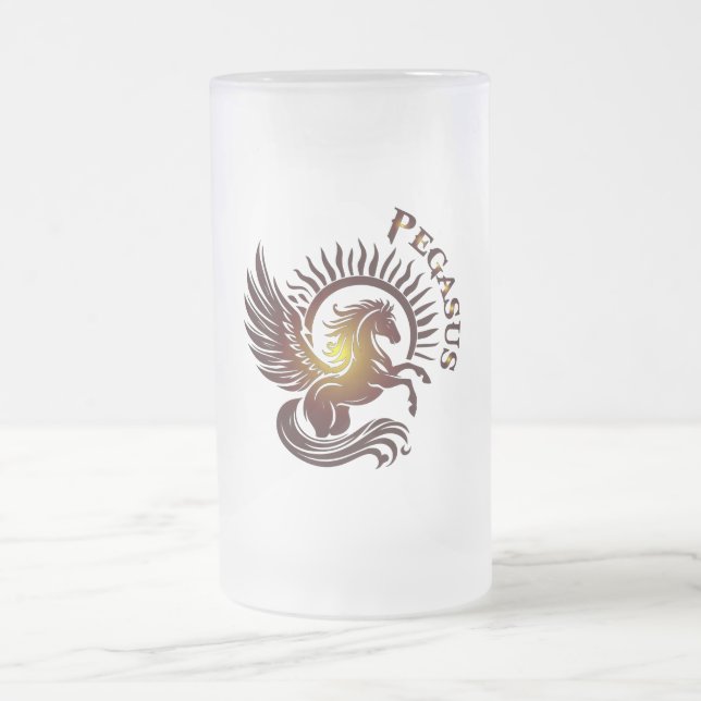 Caneca De Cerveja Vidro Jateado Gold Pegasus2 Beer Glass (Centro)