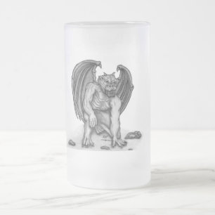 Caneca De Cerveja Vidro Jateado Golem Gargoyle
